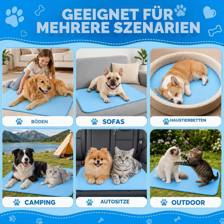 JIEBAO Kühlmatte Hunde, 70 * 50cm Selbst Kühlende Matte für Hunde Katzen, Waschbar Kühlmatte Hund, K