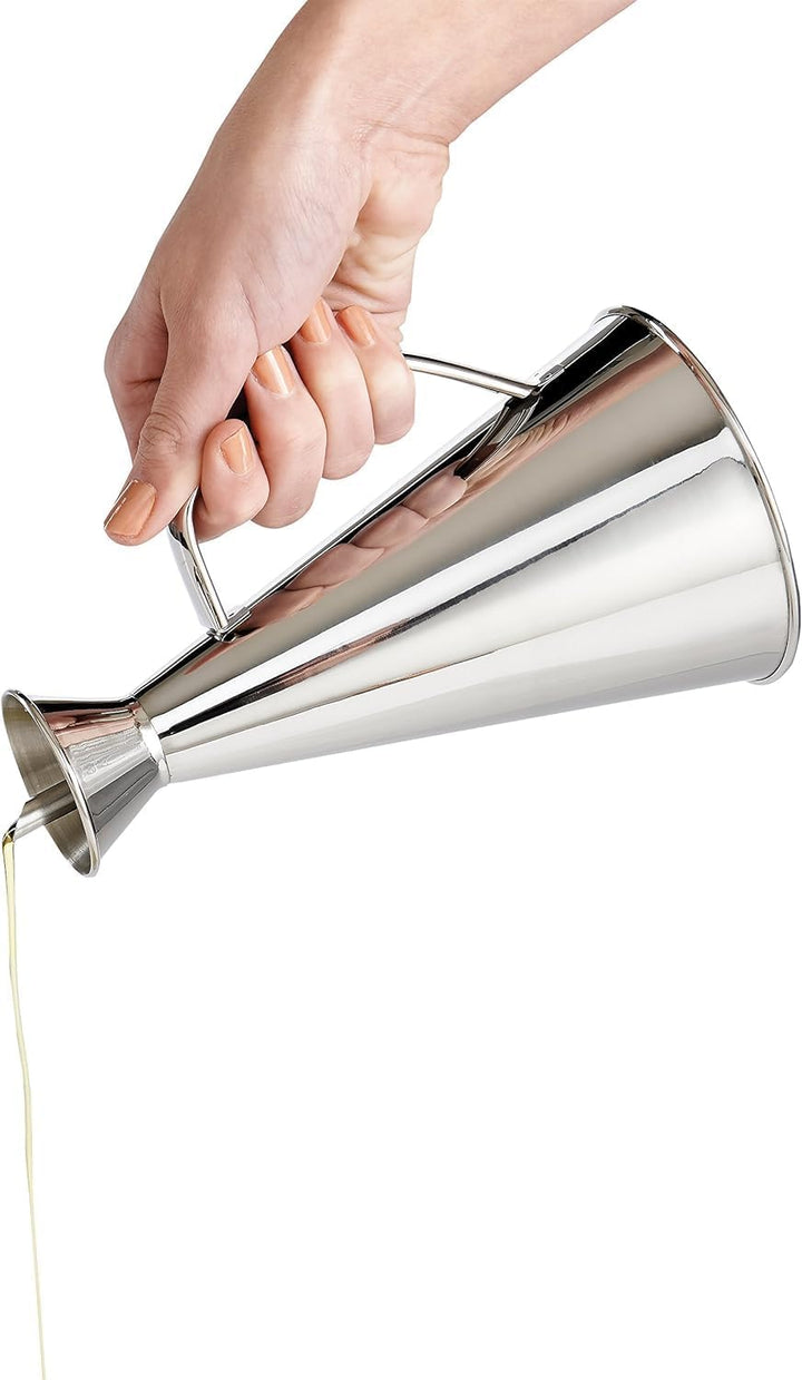 Happy Friends - Ölspender/Ölkännchen Tropffrei - Edelstahl - Silber - 1/4 L