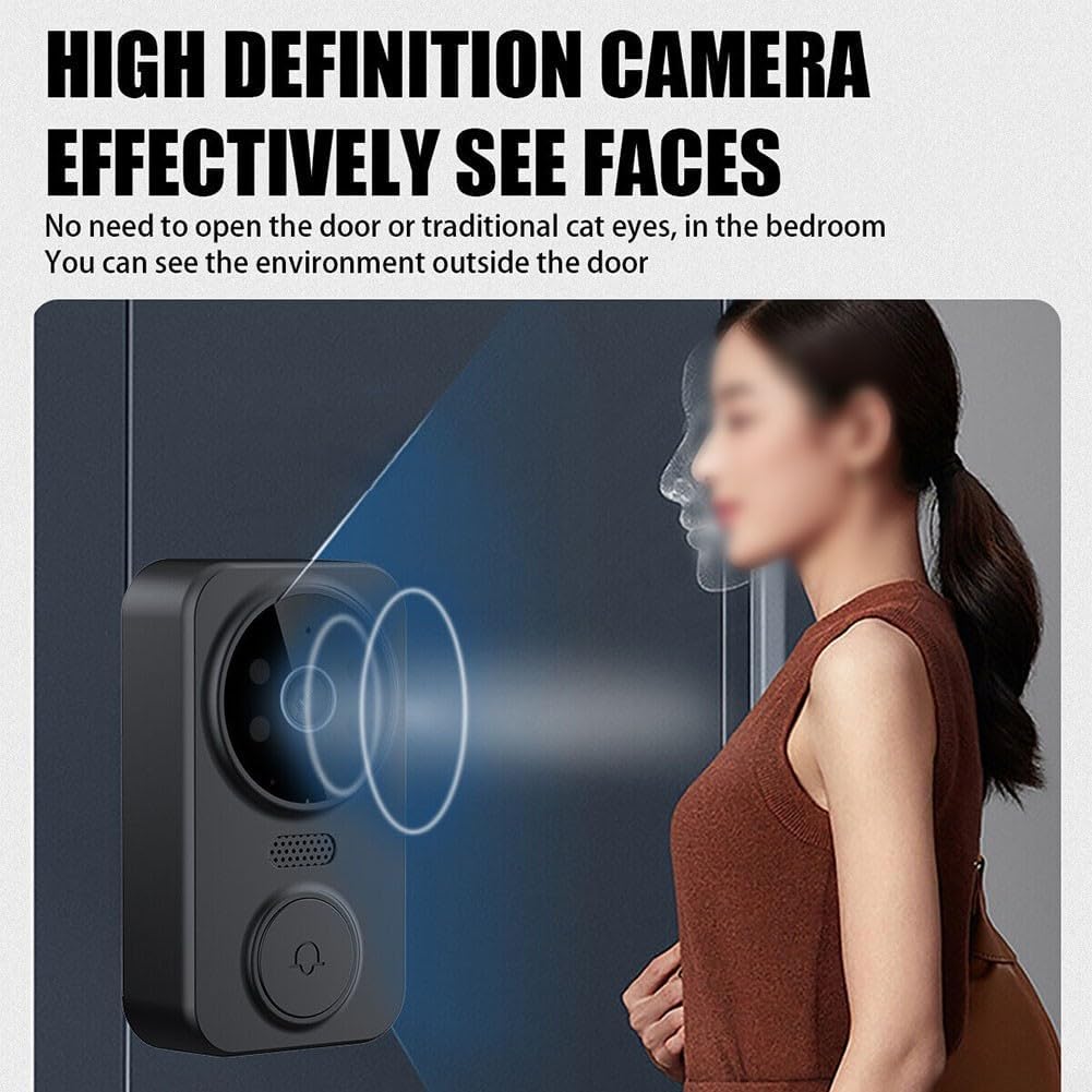 WiFi Free Video Doorbell with 4 3 Screen, Two Way Intercom, TF Card Support, Wireless Video Doorbell