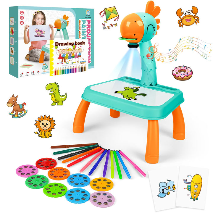 Tier - Zeichenprojektor Für Kinder – Kinder Malen Projektor Zeichentisch Mit Musik &amp; 72 Motiven, Ler