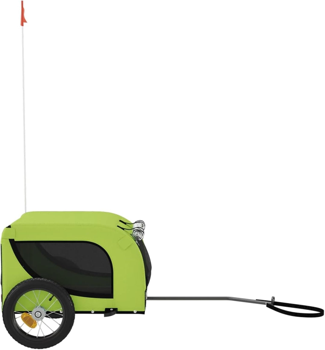 Grüner und schwarzer Hundeanhänger für Fahrrad - Oxford-Gewebe, Eisen, PVC, 124x53x53 cm, für kleine
