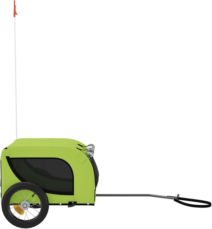 Grüner und schwarzer Hundeanhänger für Fahrrad - Oxford-Gewebe, Eisen, PVC, 124x53x53 cm, für kleine