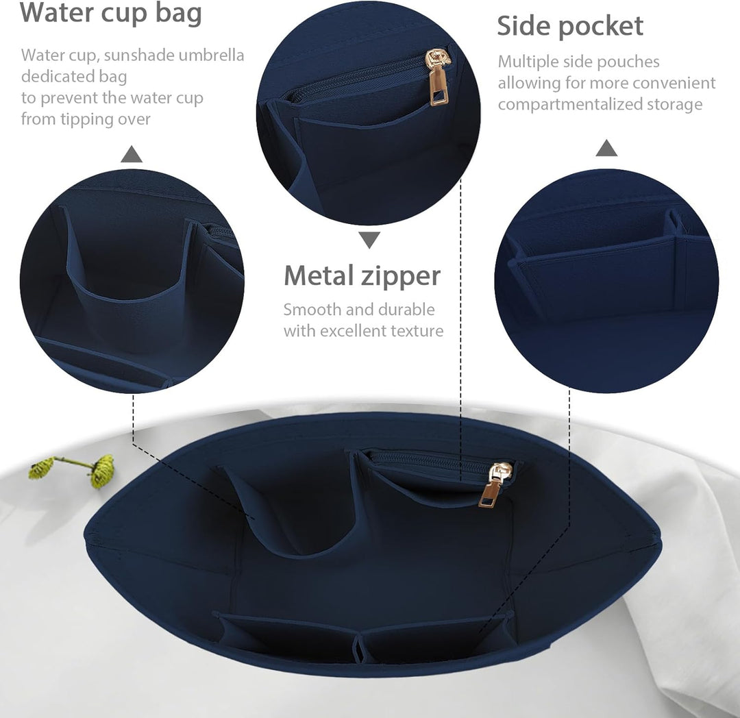 Lckaey Geldbörse Organizer für Tasche Organizer le pliage gross Y012-navyblue-L L/11.4*7.3*8.86in Ma