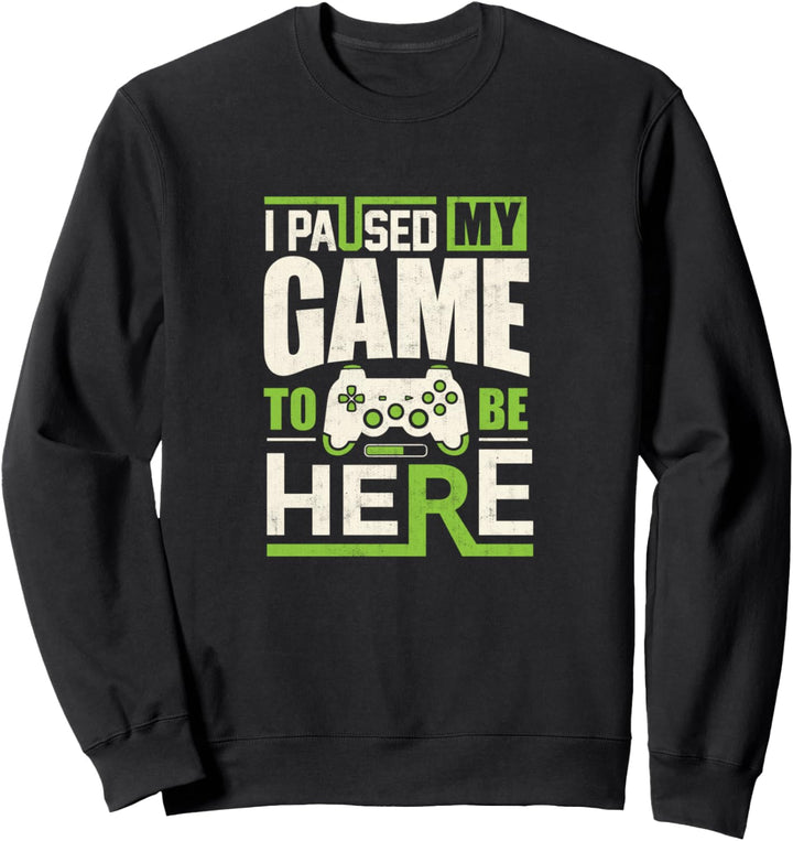 Lustiger Retro-Spieler Ich habe mein Spiel angehalten Sweatshirt