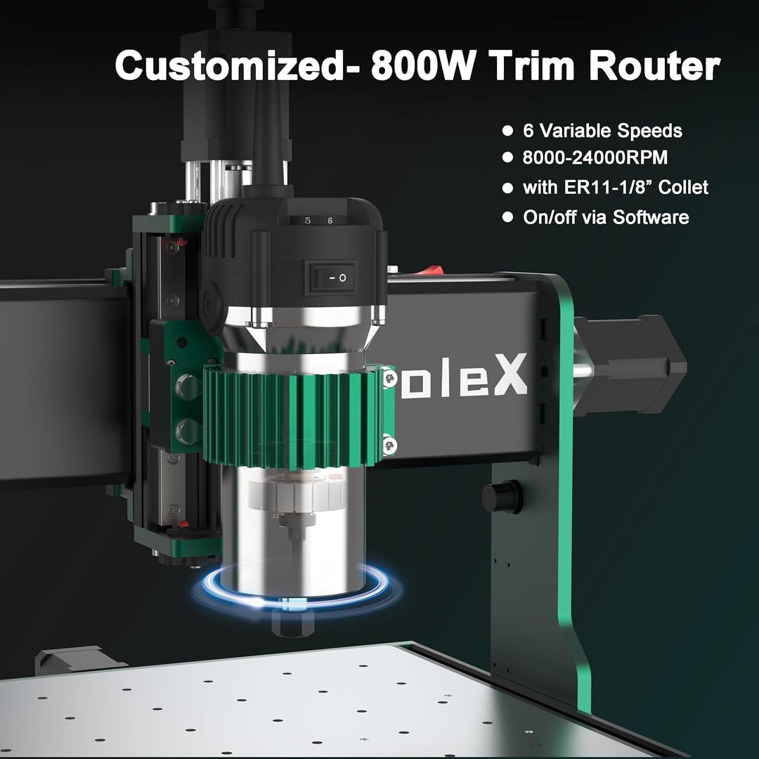 CNC-Fräsmaschine 3030-Evo Max, Ganzmetall-XYZ-Achse, Dual-Stahl-Linearführungen mit 800-W-Trimmer-Fr
