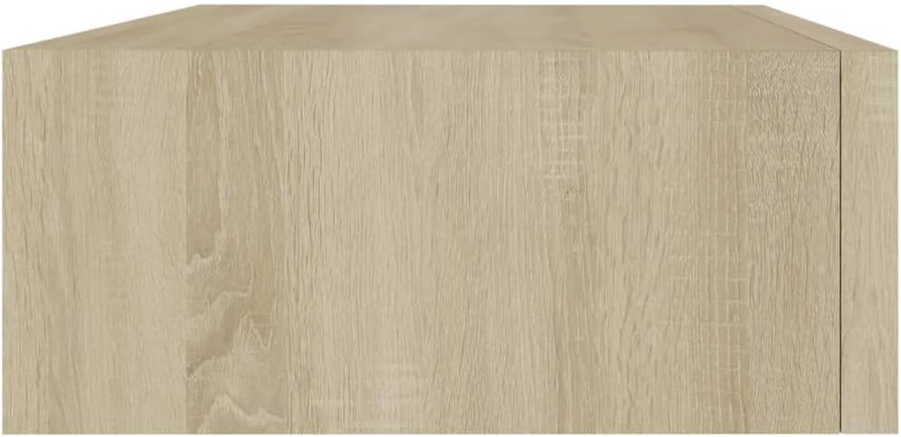 Schubladenregal 40x23,5x10 cm 2 Pcs MDF, Metall Eichefarben Wandschrank Mit Schublade Mit Schublade