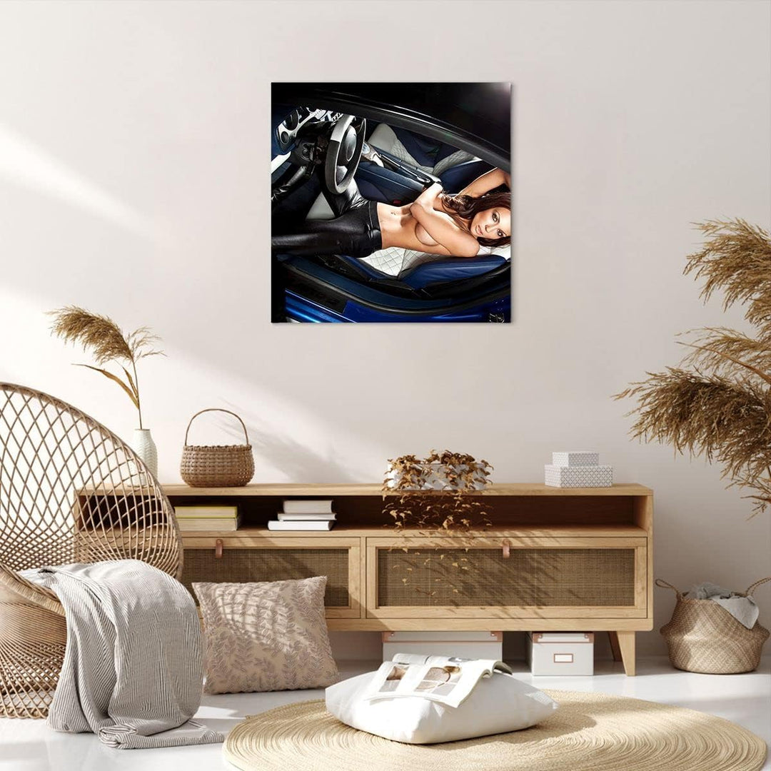 Bilder auf Leinwand Schönheit Körper Auto Modell Leinwandbild 60x60cm Wandbilder Dekoration Wohnzimm