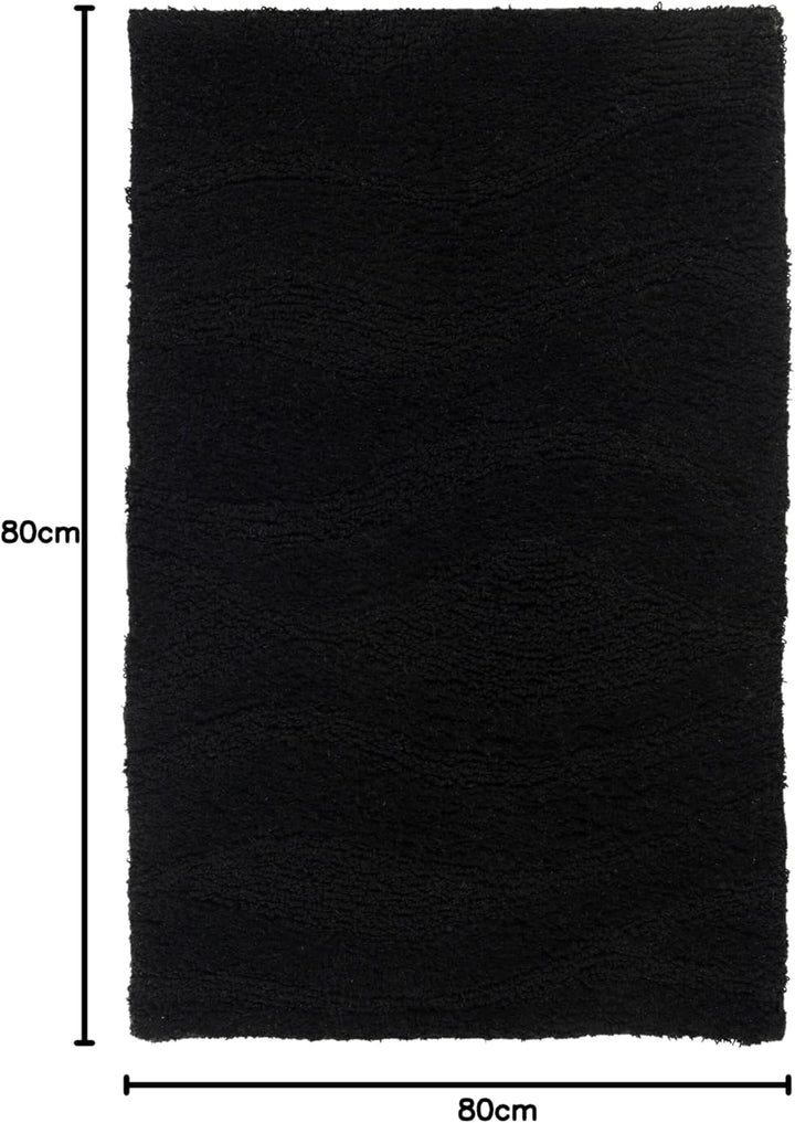 RugVista Badematte Breeze, 80 x 50 cm, Rechteckig, Mittelflor, Anti-Rutsch, Moderner Badteppich, Mas