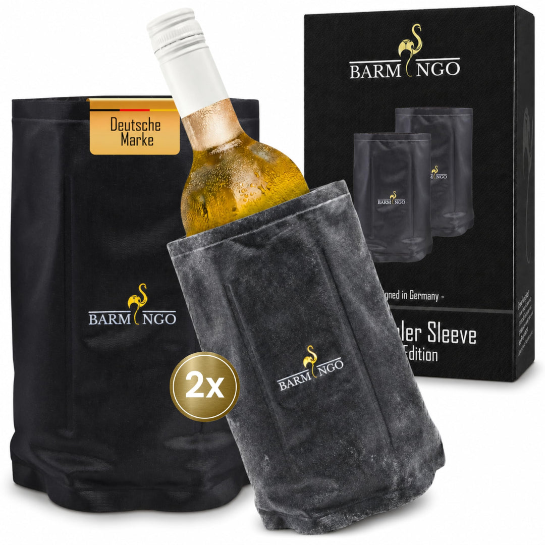 Kühlmanschette Wein 2er Set – Weinkühler Manschette für Sekt & Champagner | Flexibler Flaschenkühler