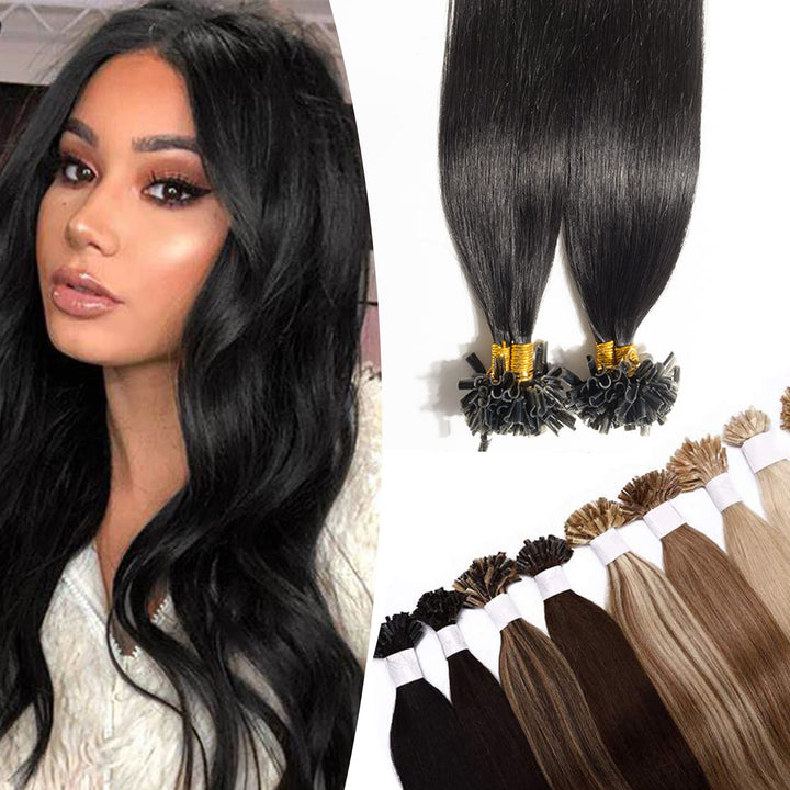 SEGO Extensions Haare Bondings Echthaar Bonded U Tips Remy Haarverlängerung Keratin Glue 200 Strähne