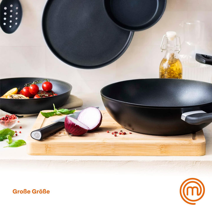 MasterChef Schneidebrett Holz, Holzbrett Küche mit Saftrille, Natürlich, Nachhaltig, 39cm x 27cm x 3