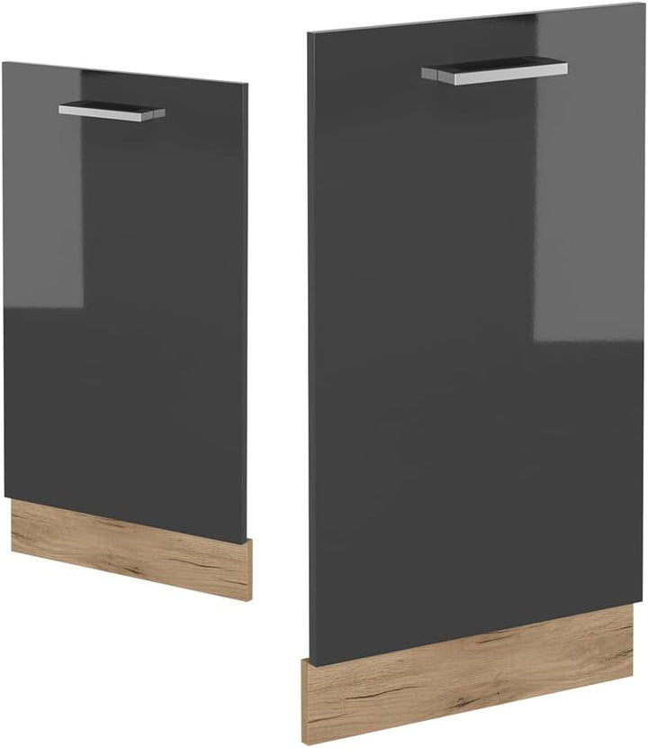 Vicco Geschirrspülblende R-Line, Anthrazit Hochglanz, 45 cm ohne Arbeitsplatte