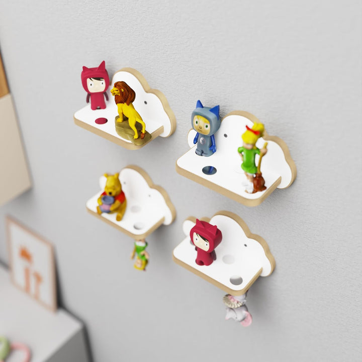 Holzura Regal für Toniefiguren, Wandregal für Kinder, Aufbewahrung für Tonies und Tonibox, Kinderreg