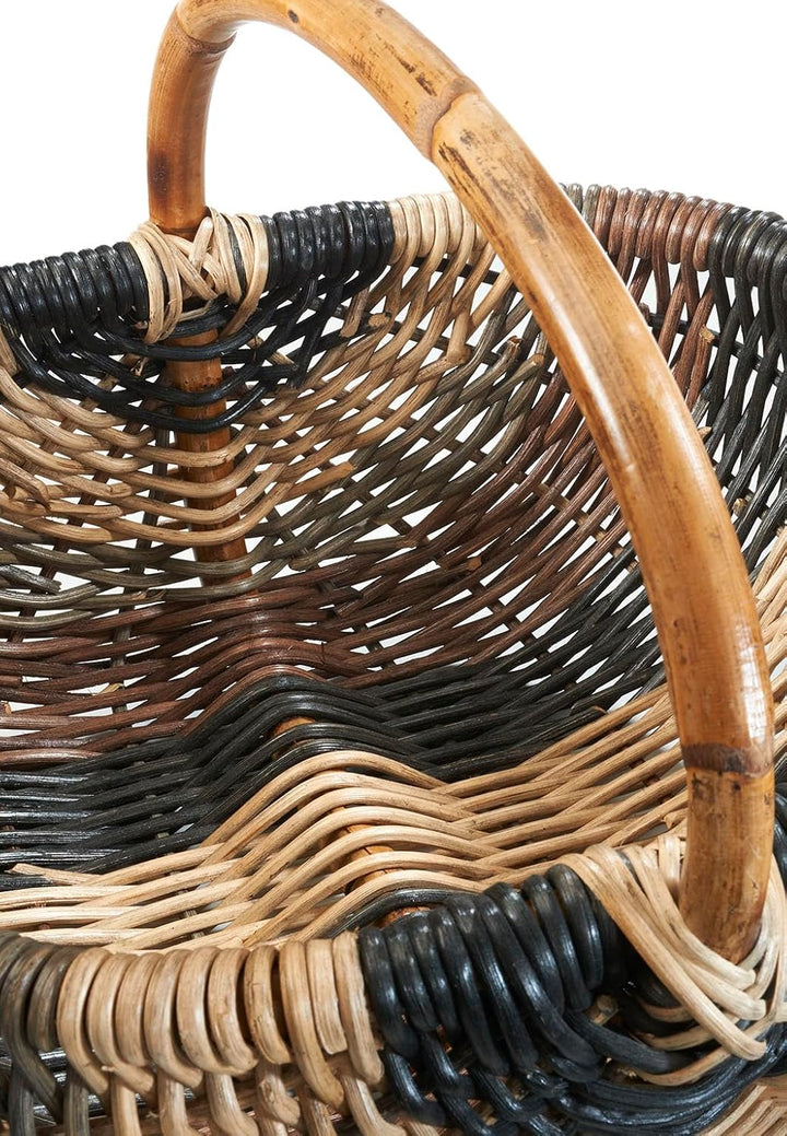 Kobolo Einkaufskorb Korb Rattankorb geflochten Rattan Mehrfarbig
