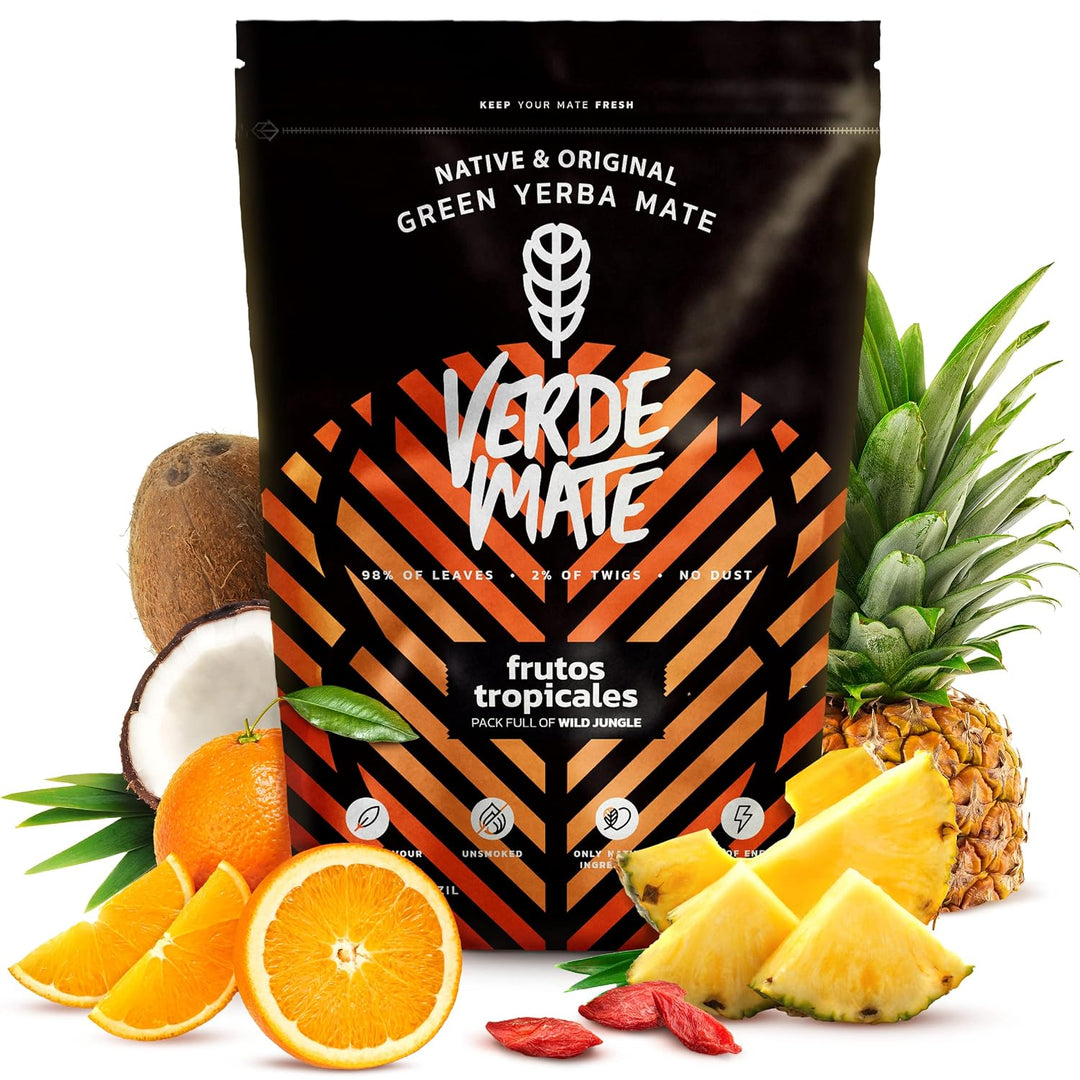Mate Tee Verde Mate Set 3kg - Yerba Mate aus Brasilien Energia Guarana, Tropicales 6x500g - Luftgetr