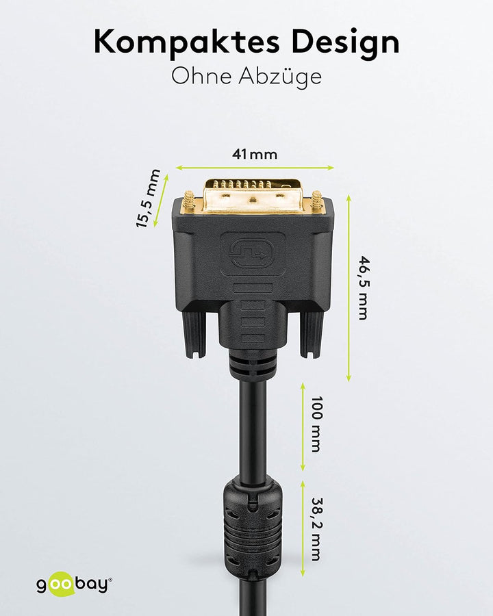 Wentronic DVI-D Kabel Dual Link (DVI-D (24+1) Stecker auf DVI-D (24+1) Stecker) 10 m