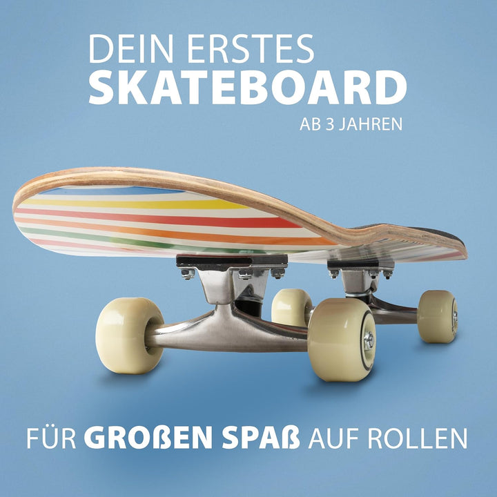 Apollo Kinder Skateboard, kleines Komplett Board mit ABEC 3 Kugellagern und Aluminium Achsen,Coole D