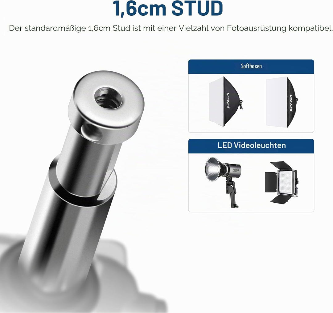 NEEWER 6,5" Wand Deckenhalterung Baby Stecker 5/8" Bolzen, 360° drehbarem Kugelkopf, 10 Schrauben, F