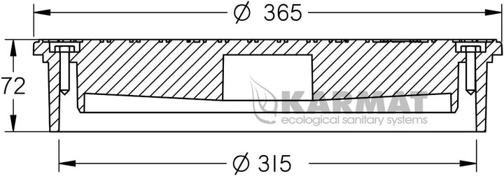 KARMAT Kunstoff Schachtabdeckung P315 Schachtdeckel DN 315 bis 7,5 t für Vollwandrohr | Abdeckung |