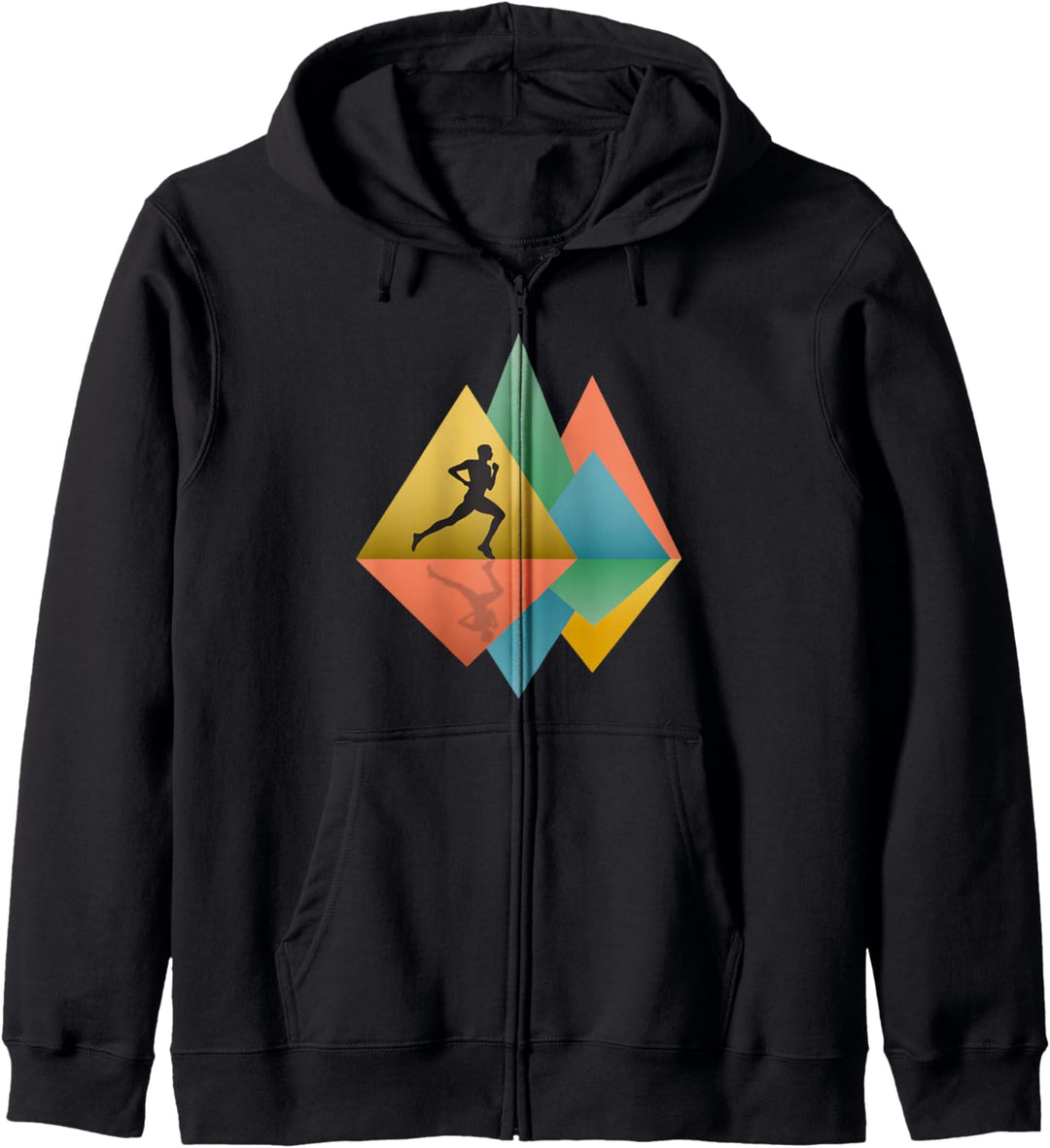 Runner Running Mountains Retro Pop Art Kapuzenjacke