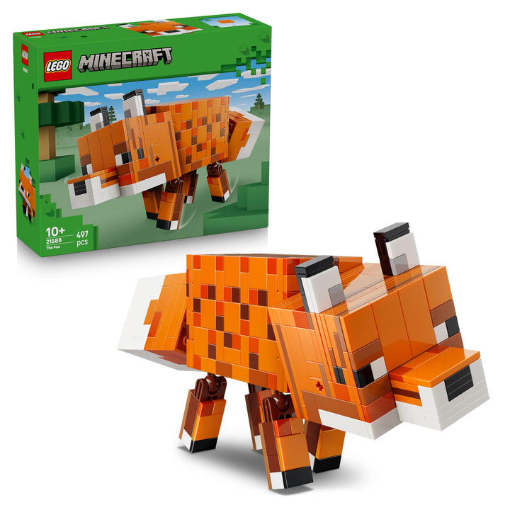 LEGO Minecraft Der Fuchs - 3D-Puzzle Tierfigur mit Zubehör - Gaming Deko für Schlafzimmer oder Gamin