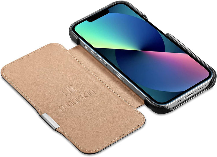 Mobiskin Hülle kompatibel mit Apple iPhone 13 PRO (6,1 Zoll), Handyhülle mit echtem Leder, Case, Sch