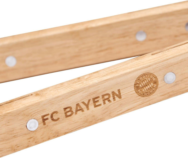 FC Bayern München Grillbesteck 3er-Set | Wender, Zange, Gabel | Holz