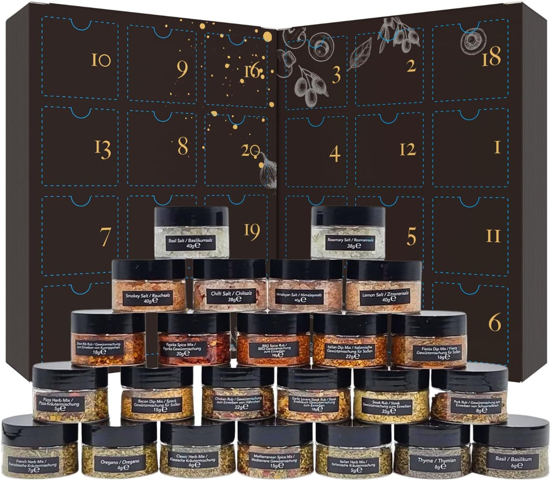 Gewürzkalender Adventskalender 2023 Only Spices Weihnachtskalender für Erwachsene 24 Gourmet Premium