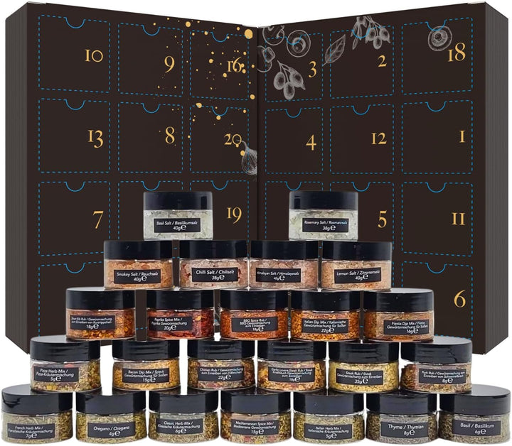 Gewürzkalender Adventskalender 2023 Only Spices Weihnachtskalender für Erwachsene 24 Gourmet Premium