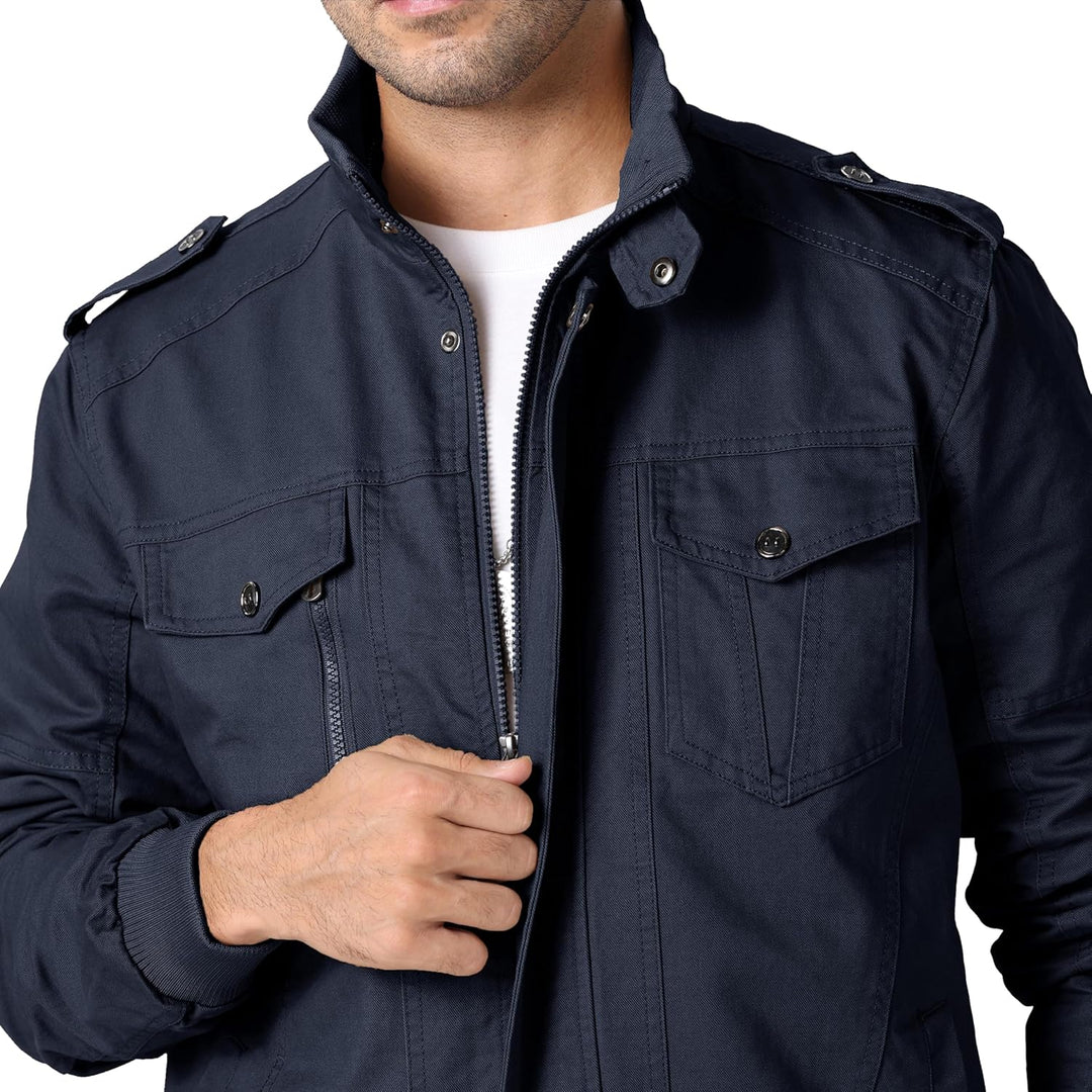 MAGCOMSEN Herren Übergangsjacke Cargo Outdoorjacke Winddicht Frühling Jacke Militär Armee Fliegerjac