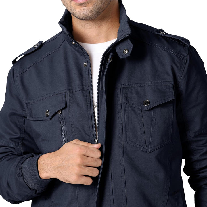 MAGCOMSEN Herren Übergangsjacke Cargo Outdoorjacke Winddicht Frühling Jacke Militär Armee Fliegerjac