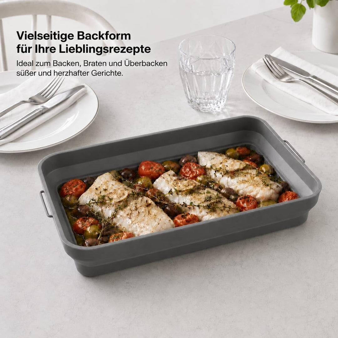 Faltbare Silikonform für Heissluftfritteuse 37x22x7 cm Rechteckig BPA-frei
