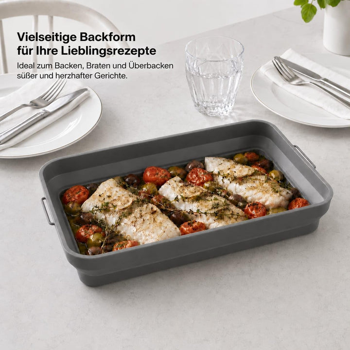 Faltbare Silikonform für Heissluftfritteuse 37x22x7 cm Rechteckig BPA-frei