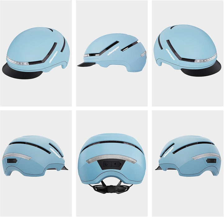 Shinmax Fahrradhelm Damen Herren mit Blinker & Licht, Fahrrad Helm Erwachsene mit USB Wiederaufladba