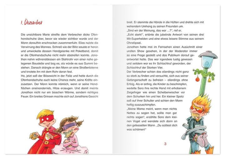Die vier Superhelden lösen den Weihnachtsfall: Ein Krimi-Adventskalender mit 24 Rätseln, Kalender