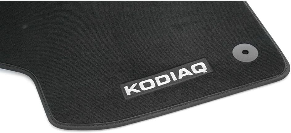 Skoda 566061270 Prestige Textil Fussmatten 4X Stoffmatten Premium Velours mit Kodiaq Schriftzug, sch