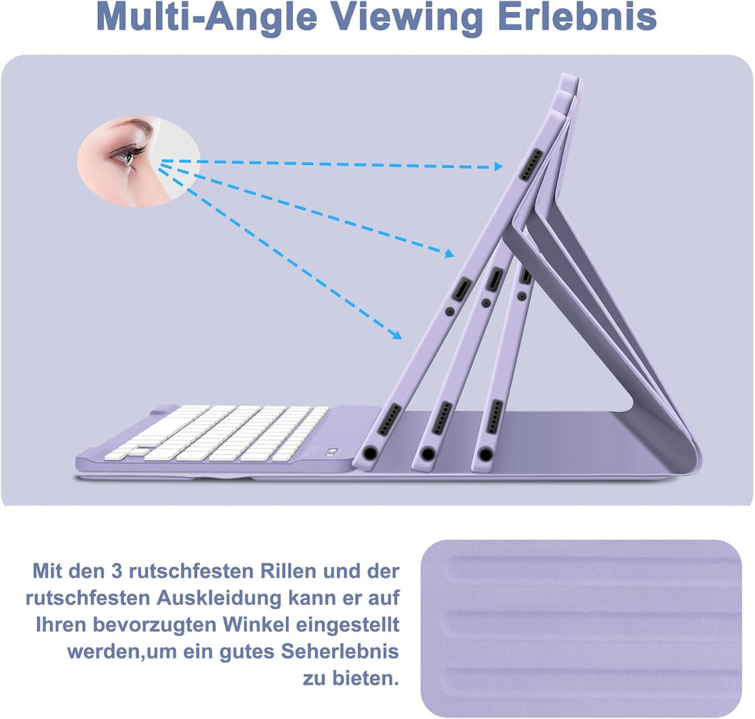 Bettdow für Samsung Galaxy Tab A9+/A9 Plus 2023 Tastatur Hülle, Deutsch QWERTZ Layout Abnehmbarer Be