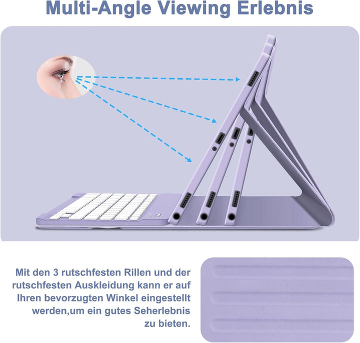 Bettdow für Samsung Galaxy Tab A9+/A9 Plus 2023 Tastatur Hülle, Deutsch QWERTZ Layout Abnehmbarer Be