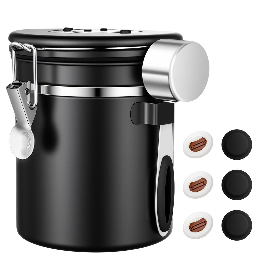 ShanSon Kaffeedose Luftdichtes Kaffee-Container Edelstahl-Kaffee-Lagerbehälter mit Messlöffel Kaffee