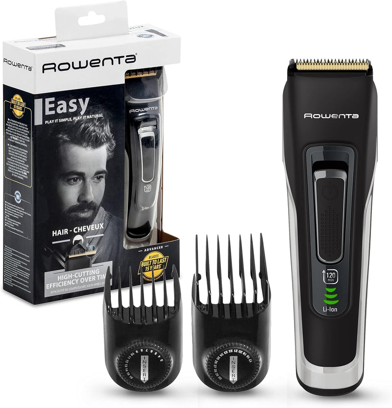 Rowenta Advancer Easy TN5201 Haarschneider für Herren, Edelstahl, titanbeschichtet, 29 Einstellungen