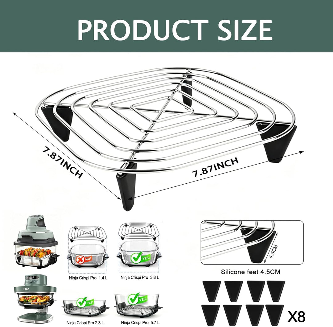 HAIWILL 2 Stück Ersatz Grillrost Edelstahl für Ninja CRISPi PRO XL AS090EU und FN101EU Airfryer Zube