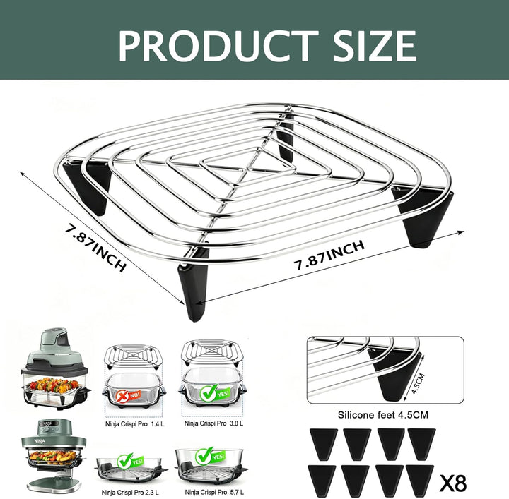 HAIWILL 2 Stück Ersatz Grillrost Edelstahl für Ninja CRISPi PRO XL AS090EU und FN101EU Airfryer Zube