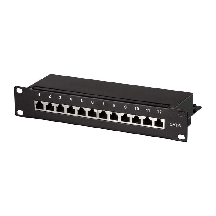 LogiLink Professional Cat.6 (250 MHz) Patchpanel - Verteilerfeld, 10", STP (geschirmt) 12-Port (RJ45