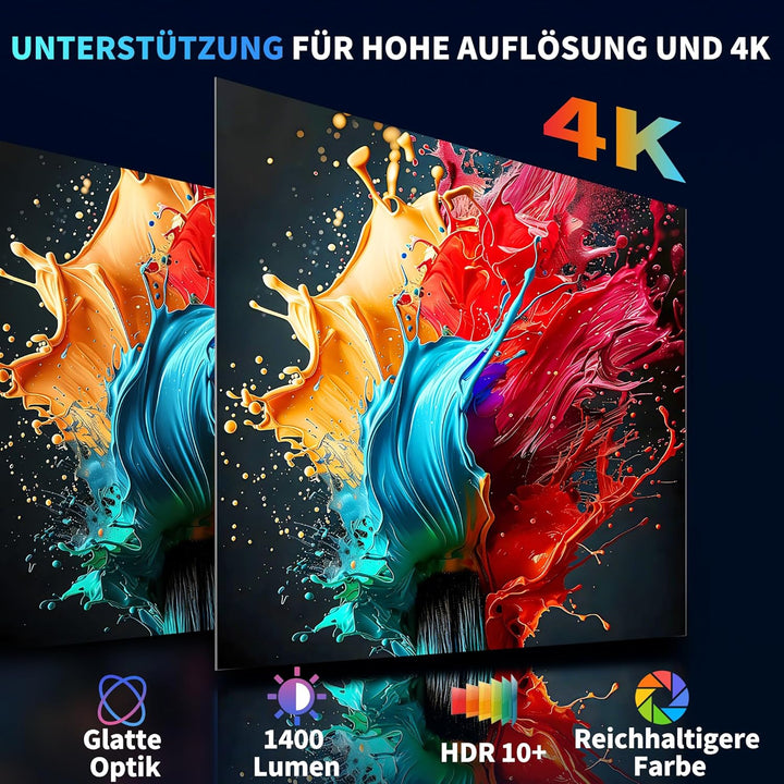 Mini Beamer Unterstützt 4K 1080P 2026 Neuer Tragbarer Projektor mit 5G WiFi 6 und BT 5.4 Beamer Klei