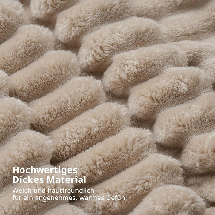 Kuscheldecke Flauschig, 200x230cm weiche und warme Fleecedecke, Sofadecke Couchdecke für Wohnzimmer