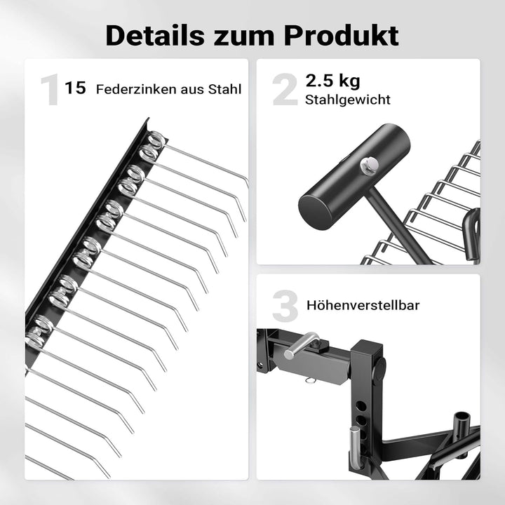 Vertikutierer für Aufsitzmäher mit 120cm Arbeitsbreite