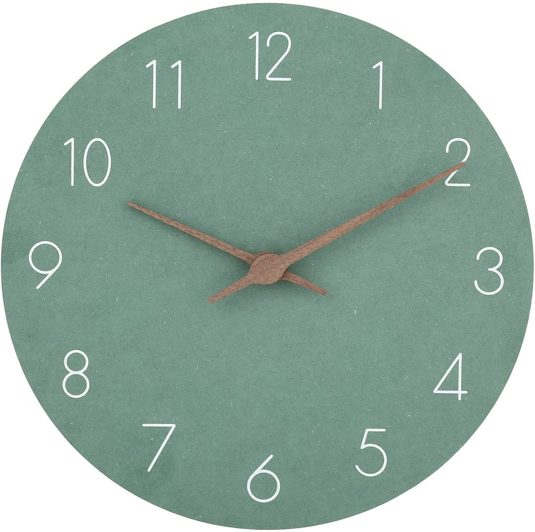 Warminn MDF Holz Wanduhr Ohne TickgeräUsche Lautlos Modern 30cm Quarz Gross Batterie Betriebene Wand