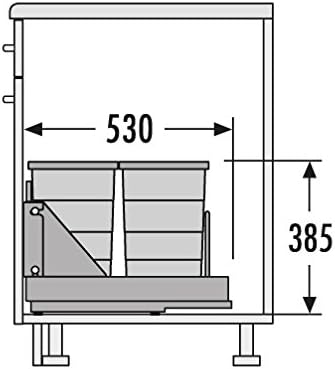 Hailo Abfallsammler TB Slide 40.2/48 Bottom-Mount 2x 24 L Mülleimer Abfalleimer