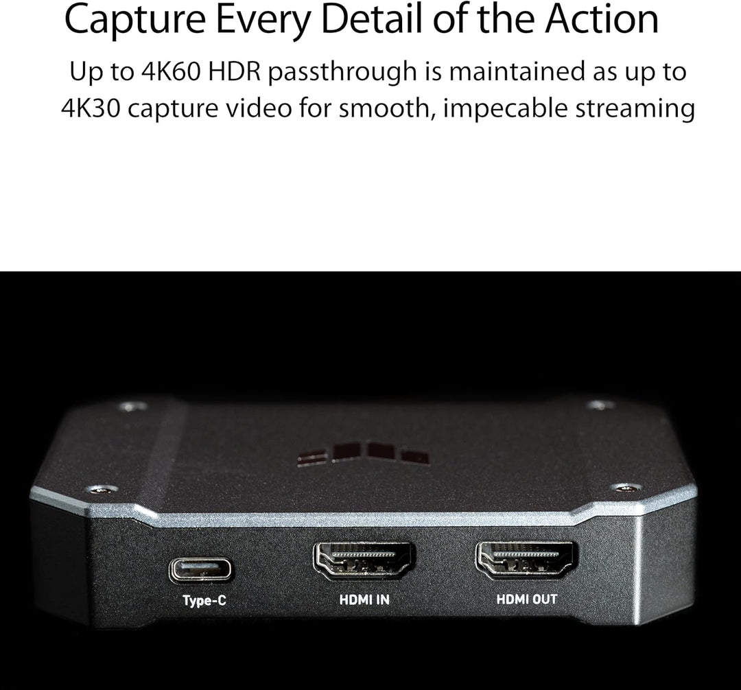 ASUS TUF Gaming Capture Box (CU4K30) Streaming Box (bis zu 4K, bis zu 240Hz, 2x 3,5mm-Anschluss, kom