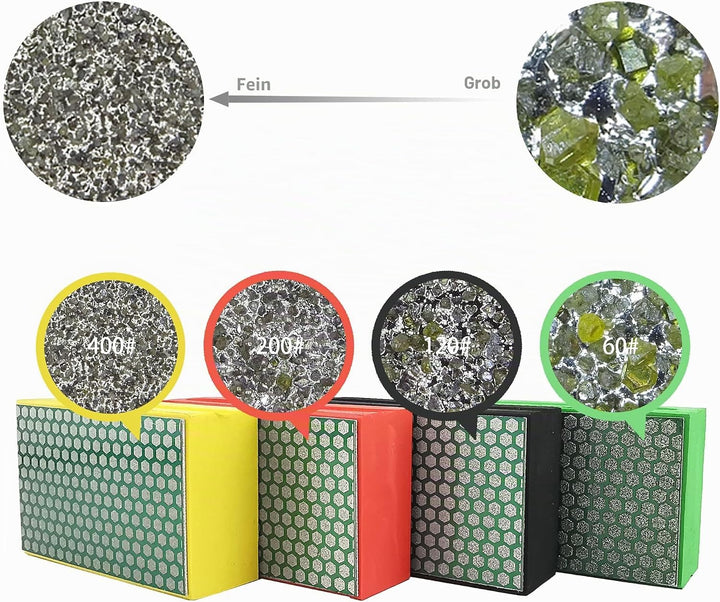 NBB Diamant-Schleifschwamm Diamant-Polierpad Schleifblock mit Schaumstoff Rückseite Diamant-Handschl